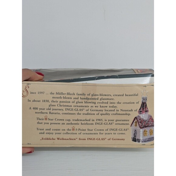 Inge Glas Glass Mouth Blown German Ornaments Baby First Christmas Set Of 3 New - Picture 16 of 16